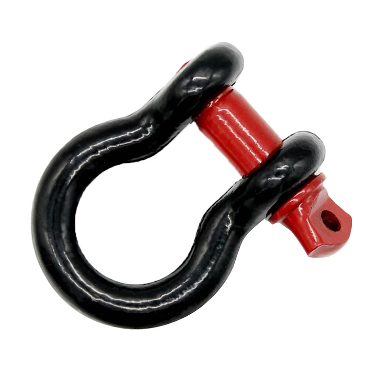 3/4 tum 2 Ton Universal D-Rings Bow Shackle Röd Svart Bilar Dragvagnskrok